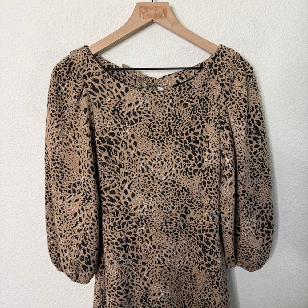 NWT Anthropologie Maeve Animal Print Knit Cut-Out Mini Dress Leopard Size 2 - Picture 8 of 11
